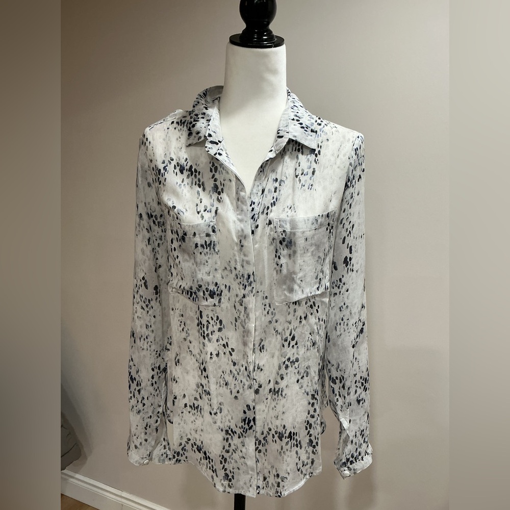 Cloth & Stone Shirt Womens Large Button Up Spotted Print Lightweight Top size M